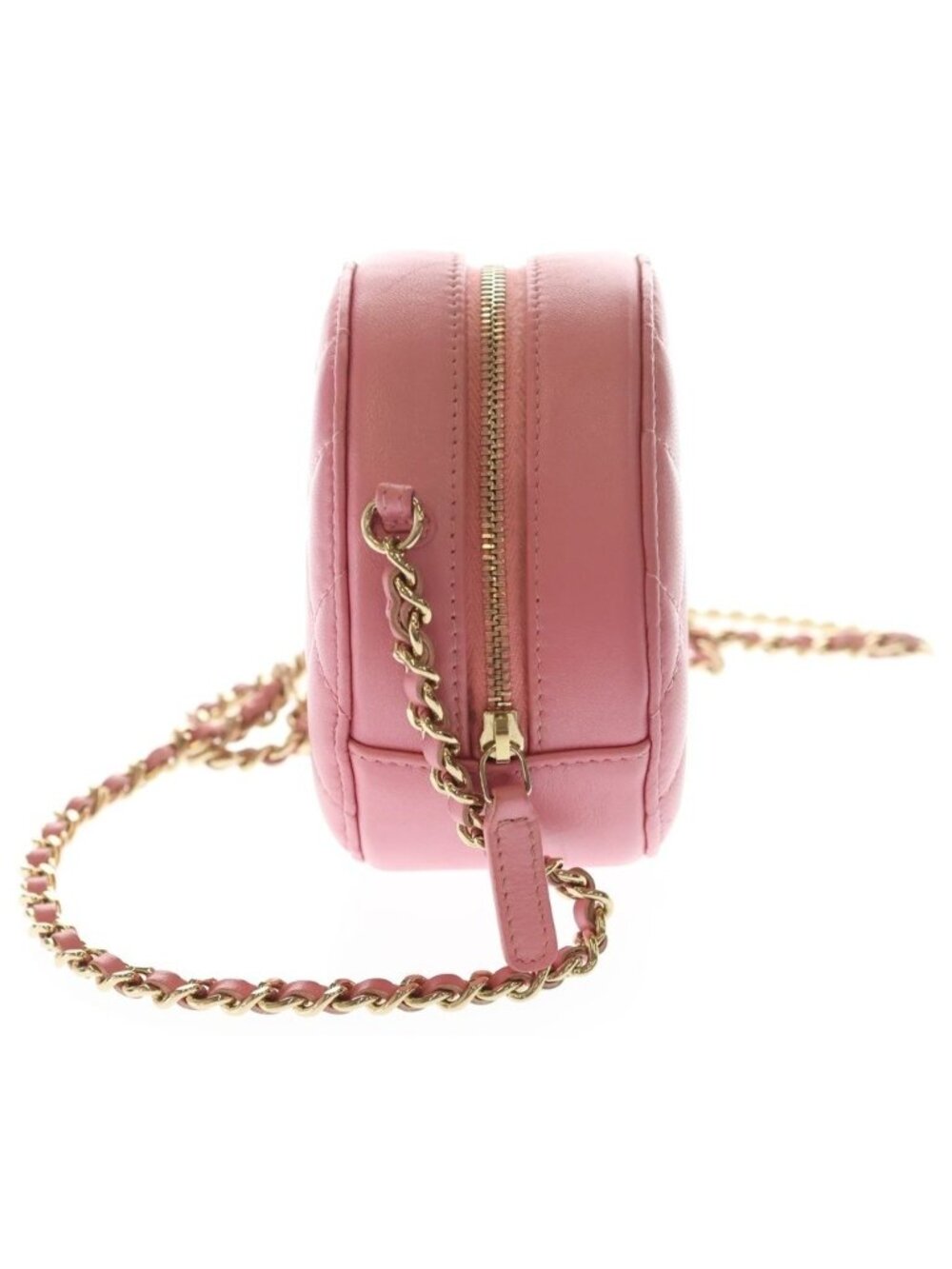 Chanel Chain Shoulder Bag Quilted CC Logo Round Cocoball Lambskin - Picture 3 of 7